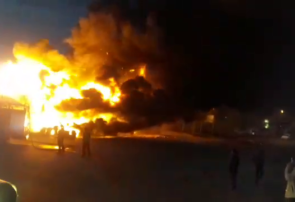 آتش سوزی چند مغازه در طاهرگوراب صومعه سرا