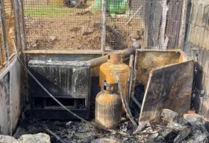 آتش گرفتن کیوسک نگهبانی در جاده پیربازار رشت