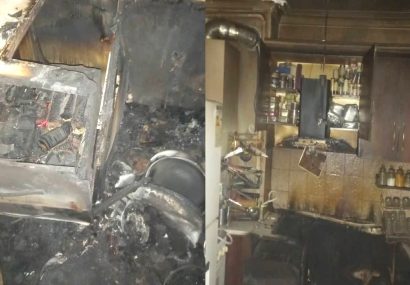 آتش‌سوزی آشپزخانه یک واحد مسکونی در ساختمانی ۳ طبقه در رشت!