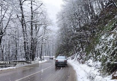 توقف بارش برف در محورهای کوهستانی گیلان